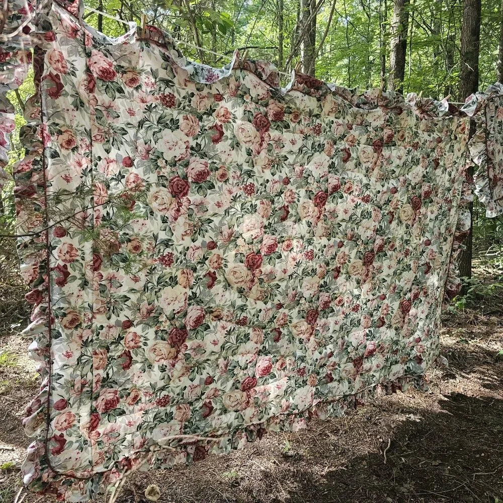 Croscill Arbor Rose Vintage Twin Comforter & Sham Set Floral Ruffled Cottage